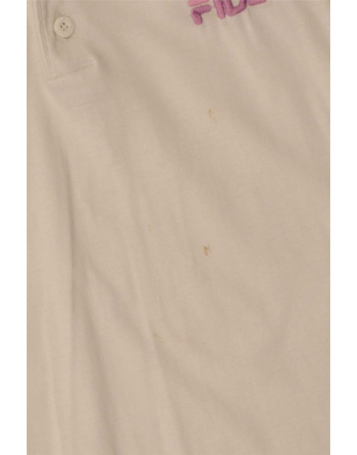 Polo grafica da uomo Fila IT 52 Large in cotone bianco