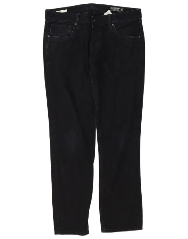 Jack & Jones Uomo Tim Slim Jeans W36 L32 Blu Navy Cotone