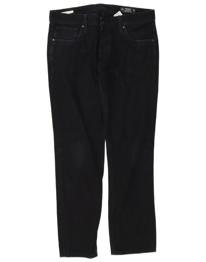 Jack & Jones Uomo Tim Slim Jeans W36 L32 Blu Navy Cotone