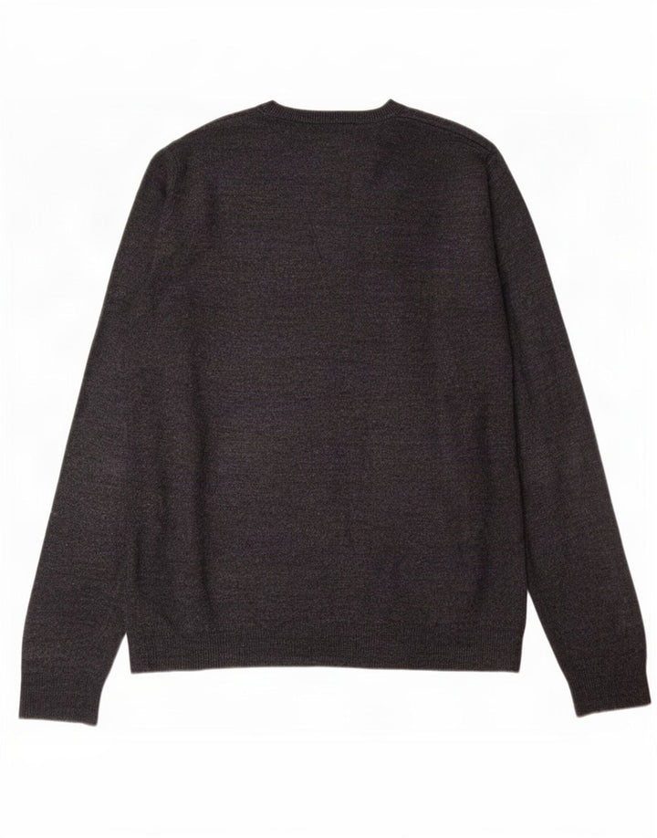 Maglione da uomo Marks & Spencer vestibilità regolare con scollo a V acrilico grigio medio