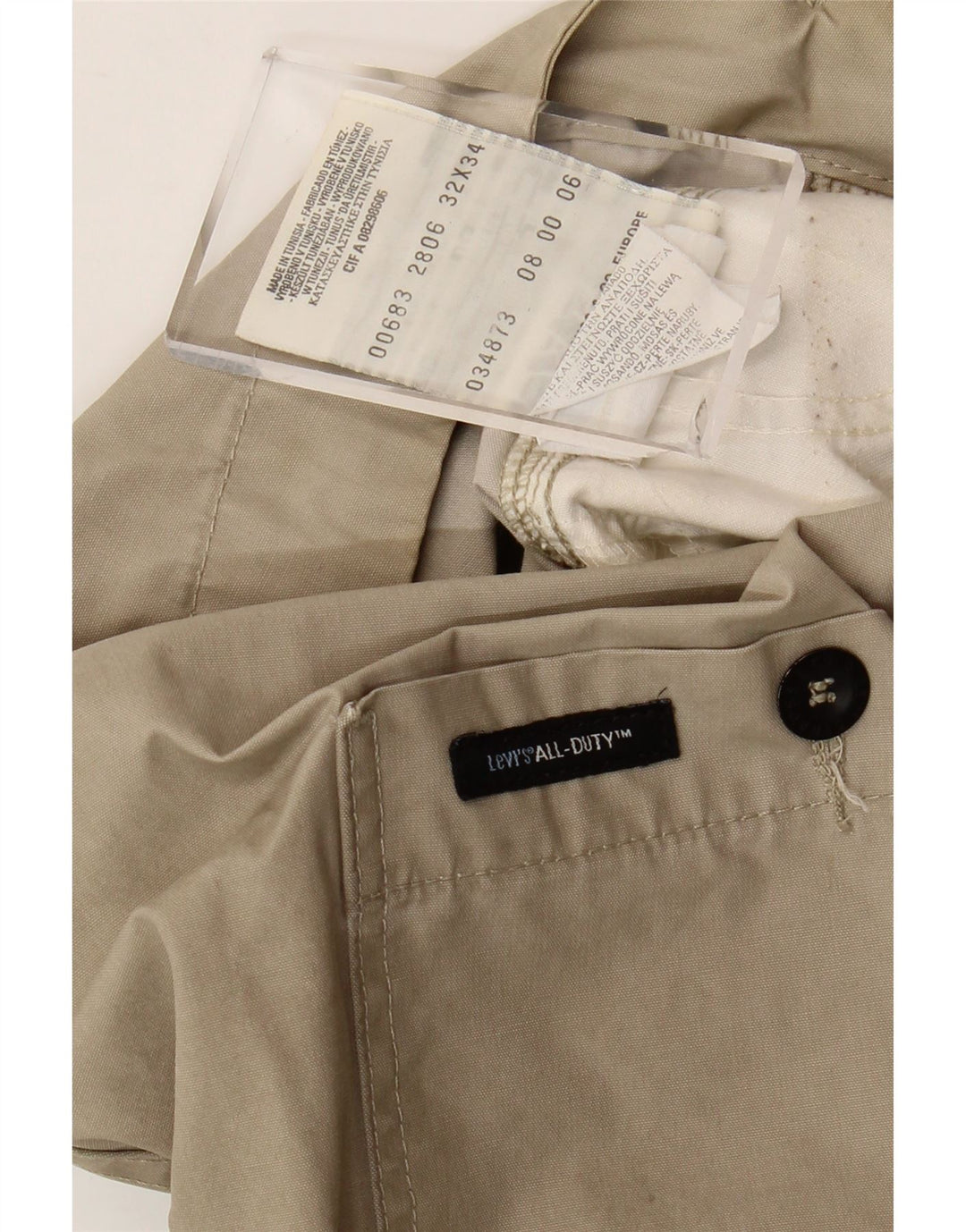 Pantaloni cargo dritti da uomo Levi's W32 L31 in cotone beige