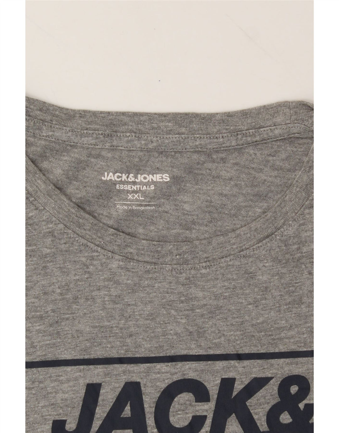 JACK & JONES Mens Graphic T-Shirt Top 2XL Grey Cotton Vintage Jack & Jones and Second-Hand Jack & Jones from Messina Hembry 