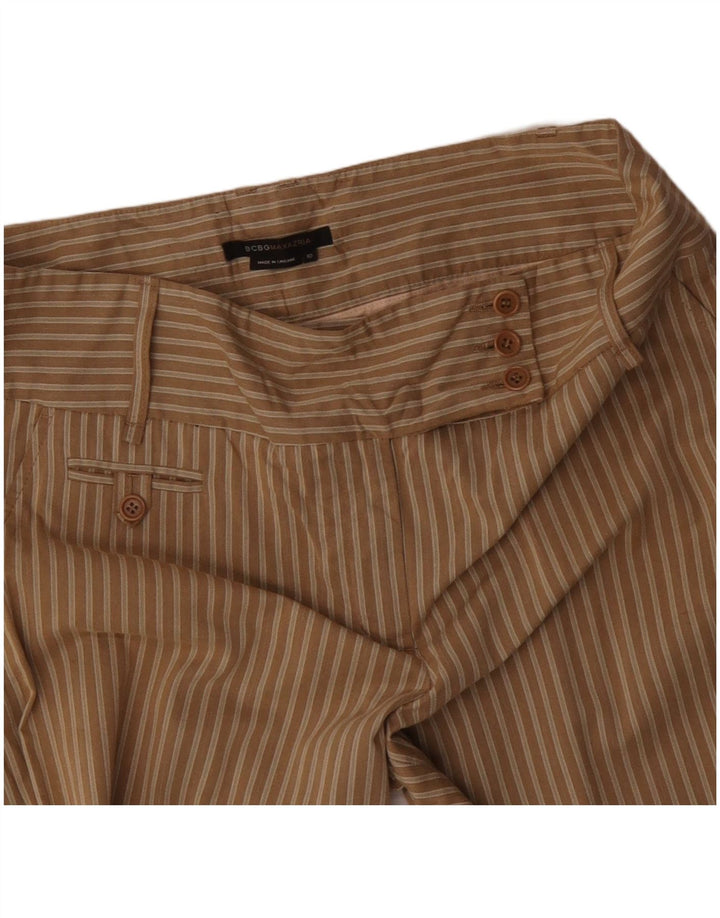 Pantaloni casual da donna MAX MARA a gamba larga US 10 Large W34 L32 a righe marroni