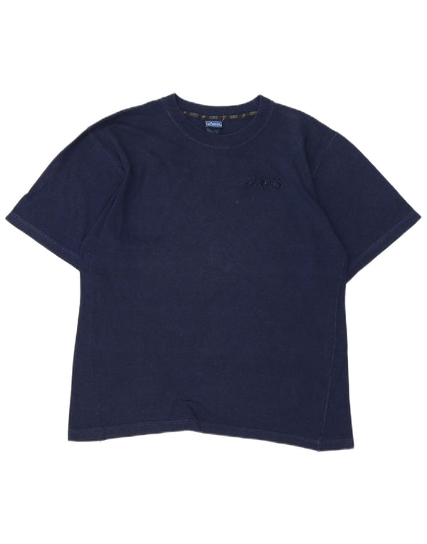 Asics Mens T-Shirt Top Medium Navy Blue Cotton