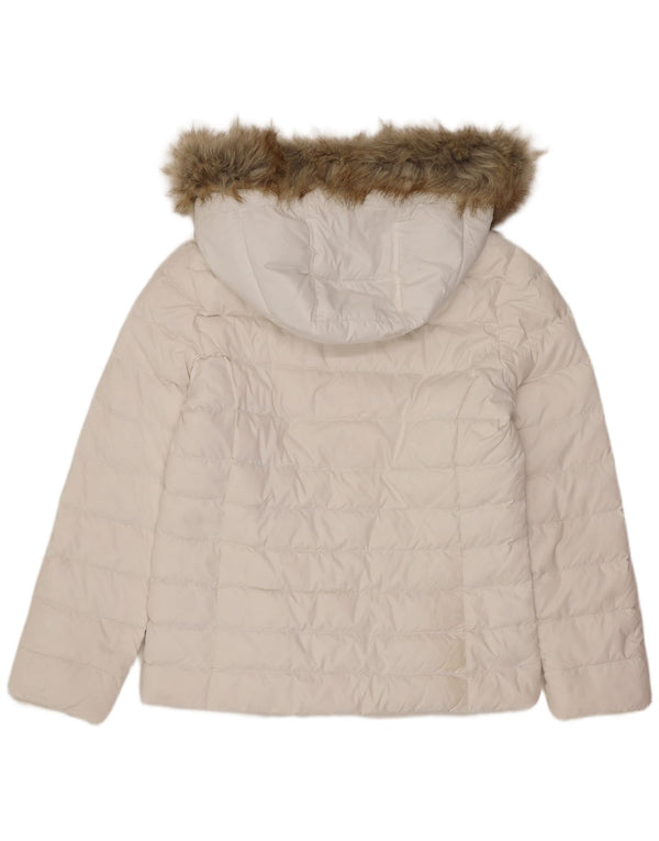 Giacca imbottita con cappuccio da donna Tommy Hilfiger UK 16 grande poliestere bianco