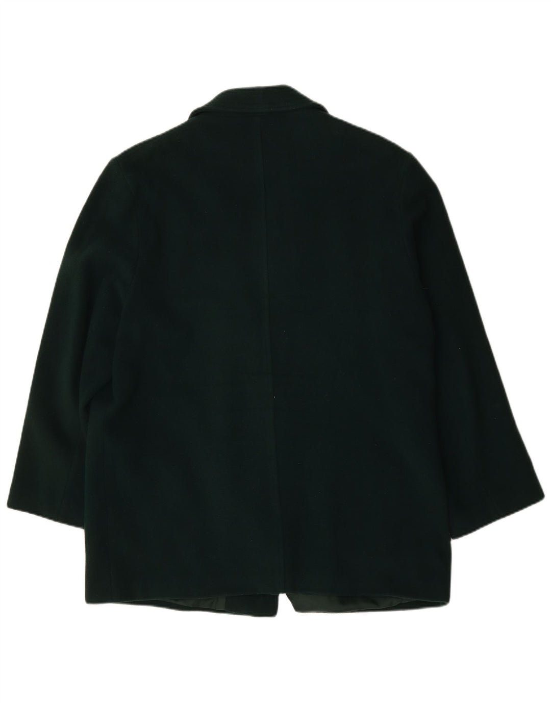 Cappotto doppiopetto oversize da donna vintage UK 18 XL lana vergine verde
