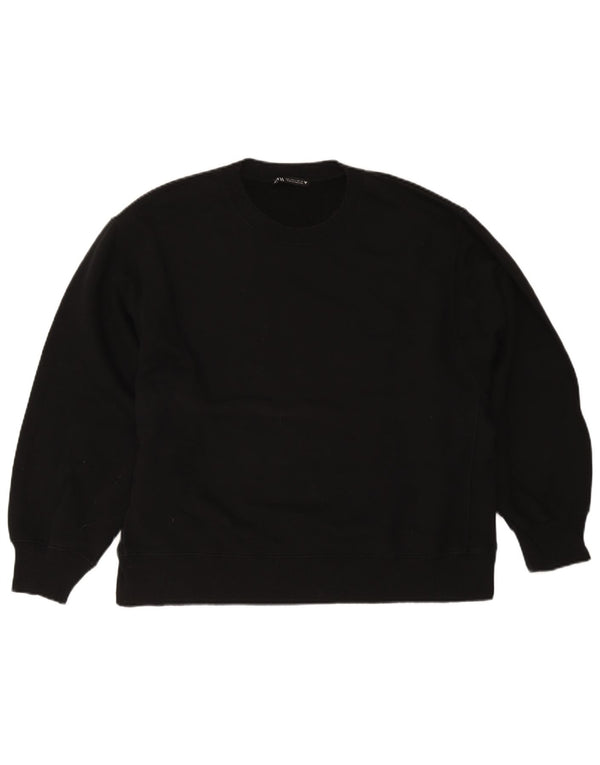 Felpa oversize da donna Zara UK 16 grande cotone nero