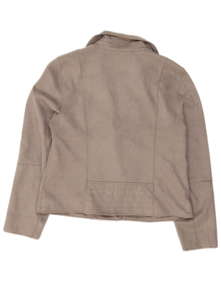 Giacca da motociclista da donna M&Co UK 14 Large Grigio Poliestere