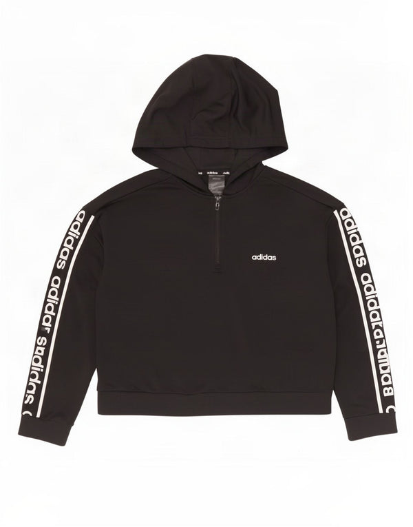 Maglione con cappuccio grafico oversize da donna Adidas UK 12/14 Medio Nero