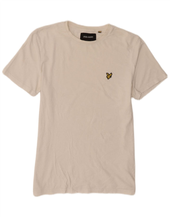 Lyle & Scott T-shirt a maniche corte da uomo, grande, in cotone bianco