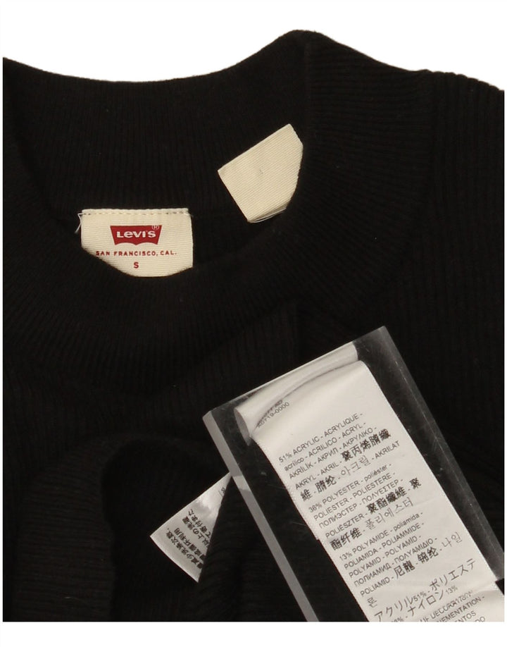 Maglione maglione girocollo da donna LEVI'S UK 8 piccolo acrilico nero