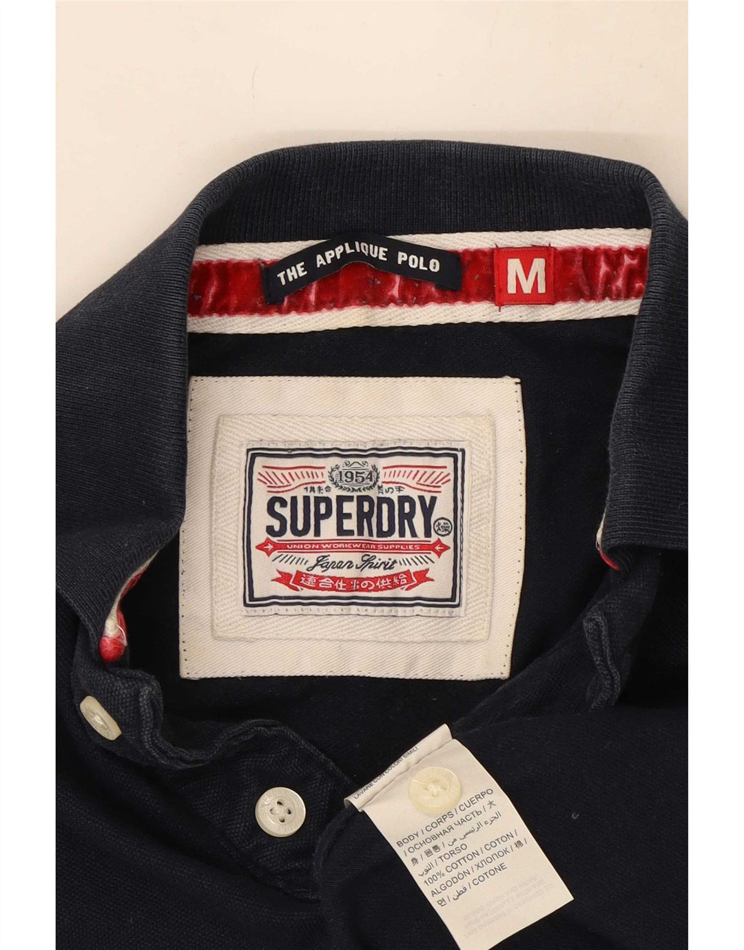 Polo da rugby grafica da uomo Superdry in cotone blu navy medio