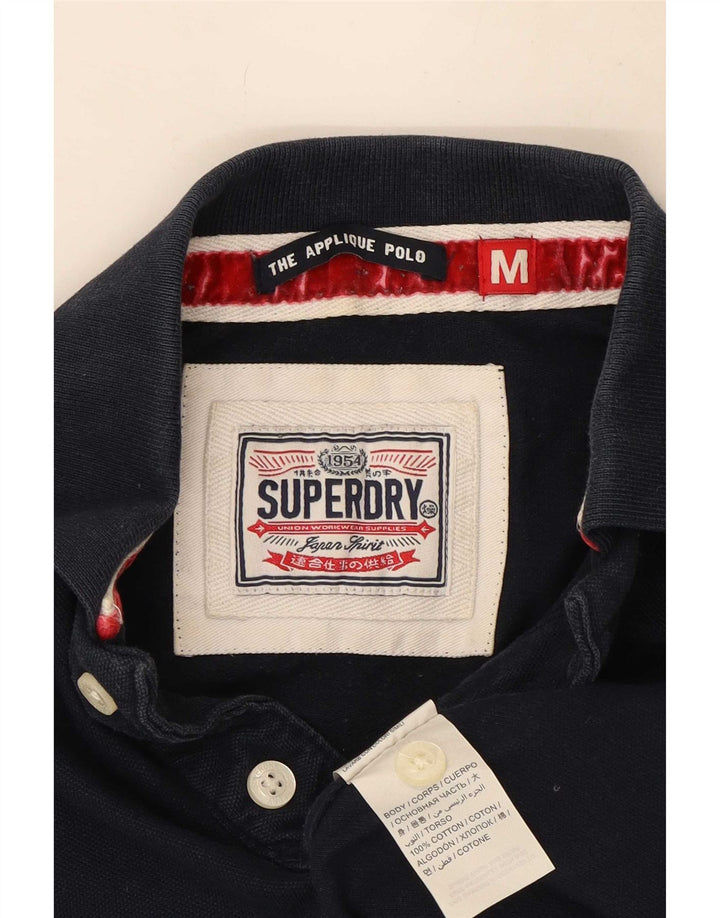 Polo da rugby grafica da uomo Superdry in cotone blu navy medio