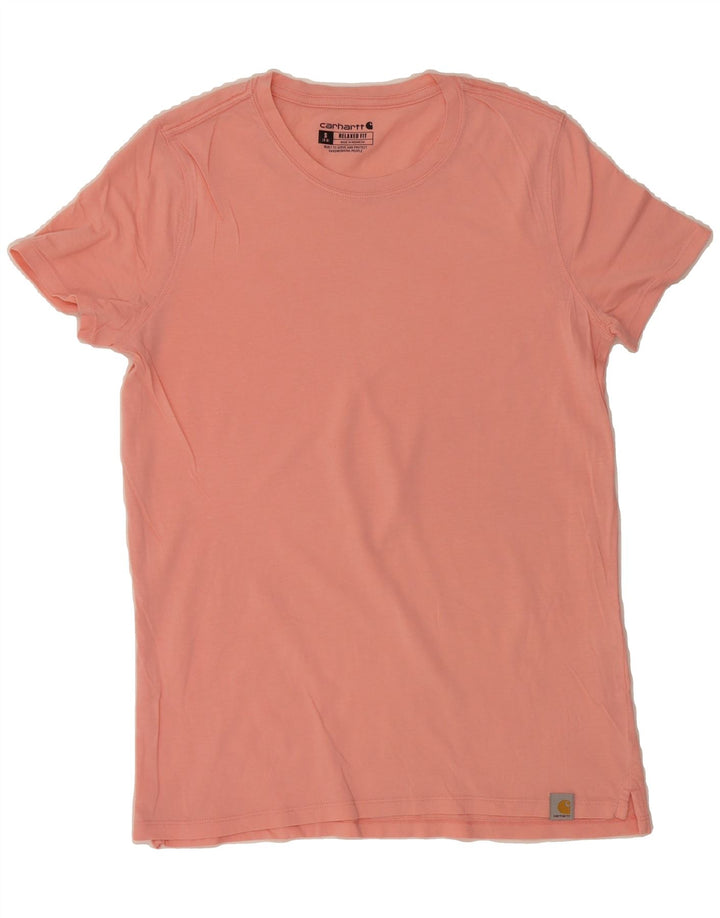 CARHARTT Womens Relaxed Fit T-Shirt Top US 4/6 Small Pink Vintage Carhartt and Second-Hand Carhartt from Messina Hembry 