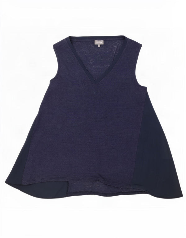 Top tunica da donna Phase Eight UK 14 Lino medio blu navy