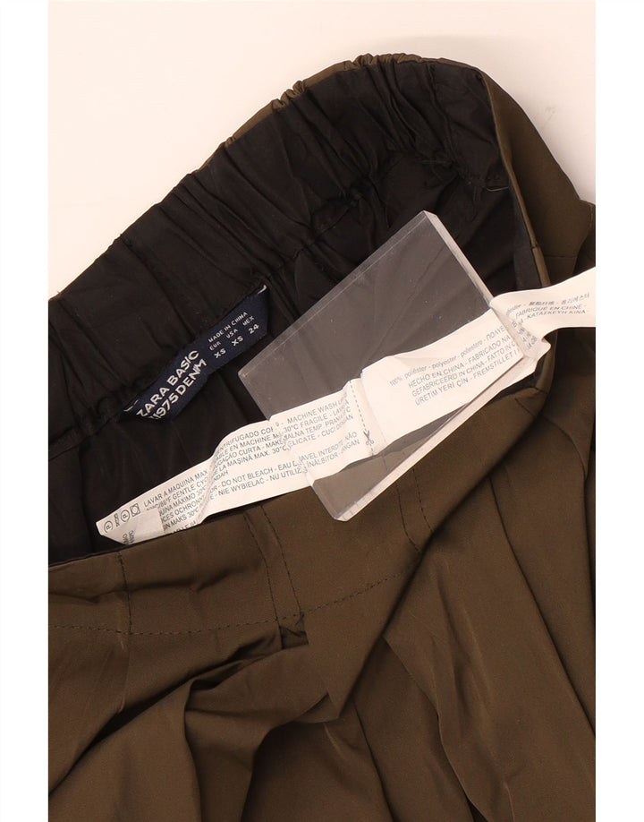 Gonna svasata a vita alta da donna Zara XS W24 poliestere kaki