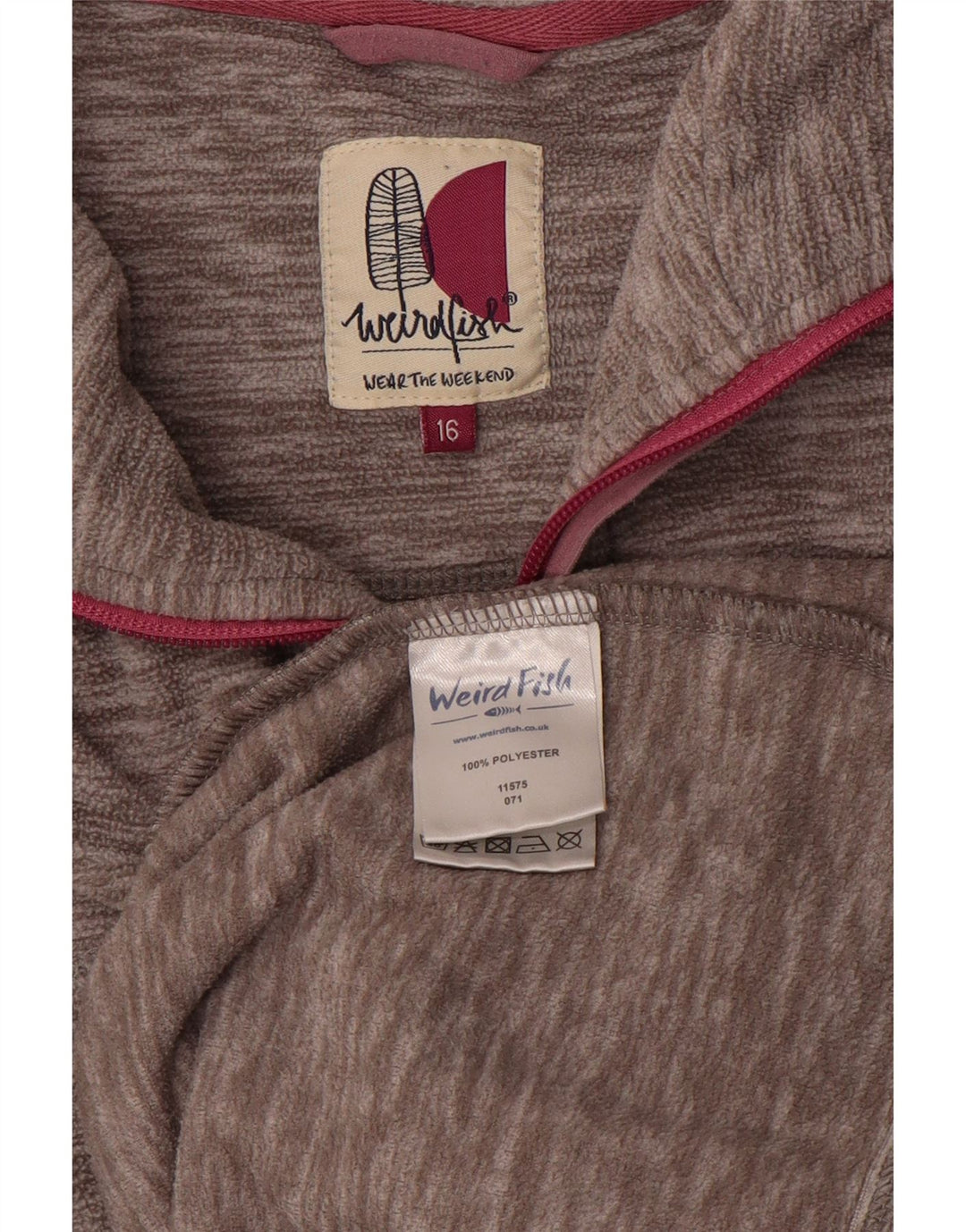 WEIRD FISH Maglione oversize in pile da donna UK 16 Grande grigio screziato