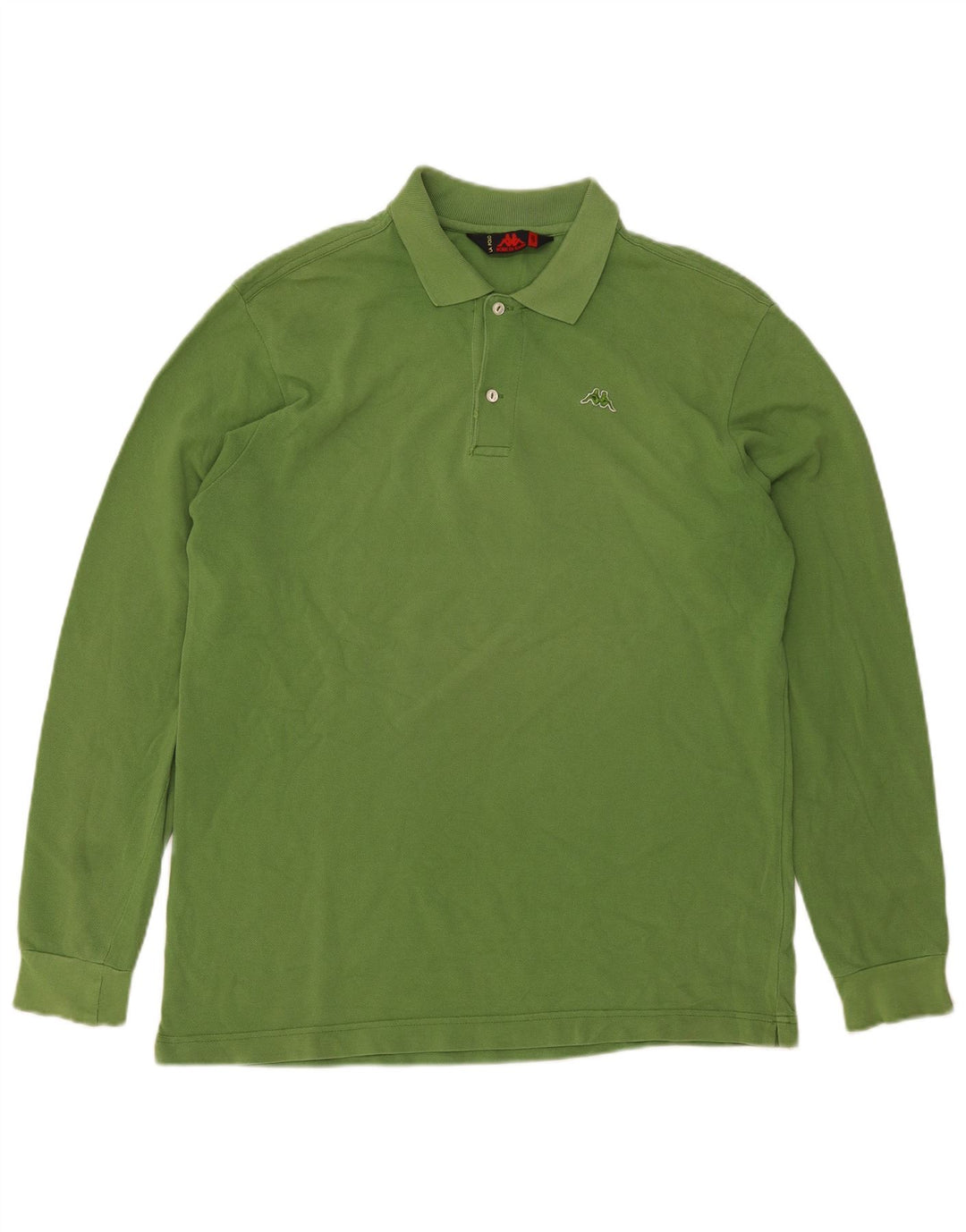 Polo Kappa Uomo Manica Lunga Large Verde Cotone