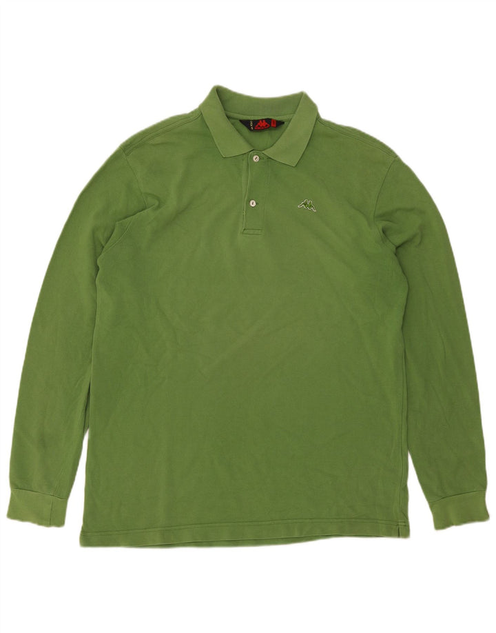 Polo Kappa Uomo Manica Lunga Large Verde Cotone
