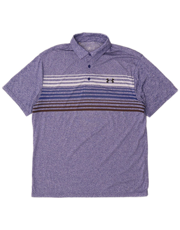 Polo da uomo Under Armour grande a righe blu