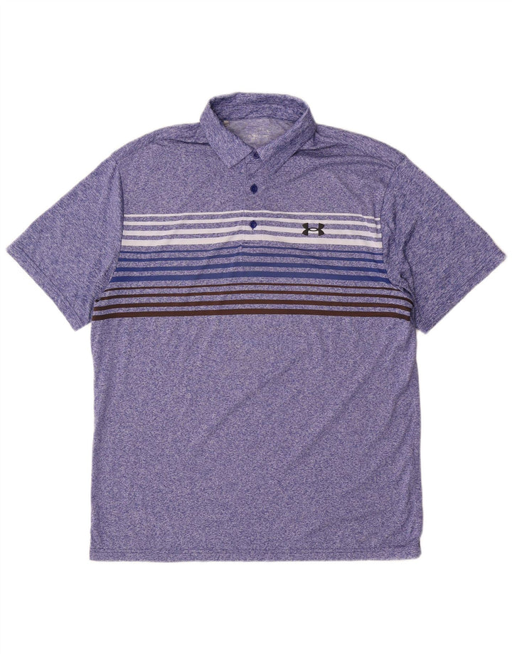 Polo da uomo Under Armour grande a righe blu
