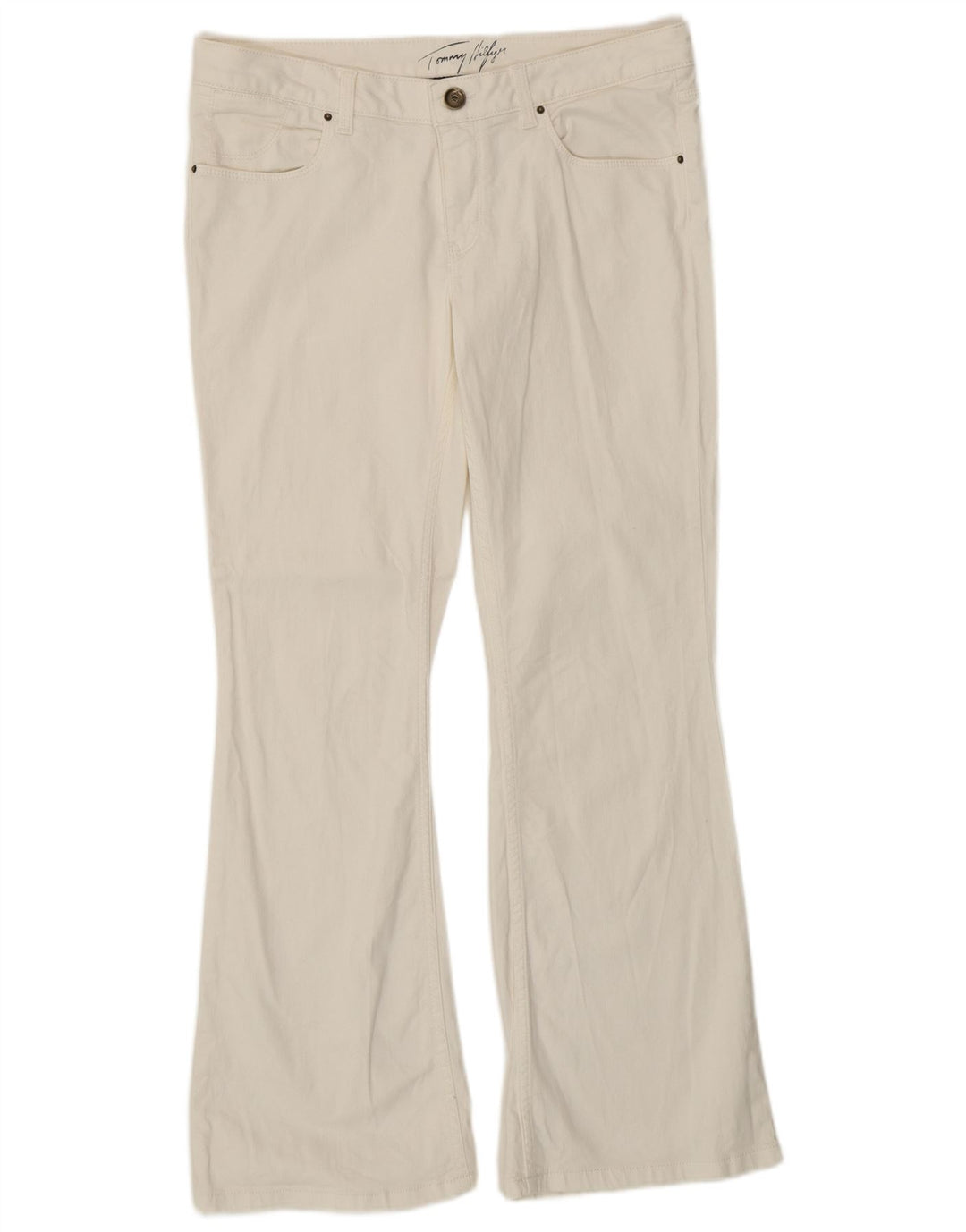 TOMMY HILFIGER Jeans bootcut da donna W30 L30 cotone bianco