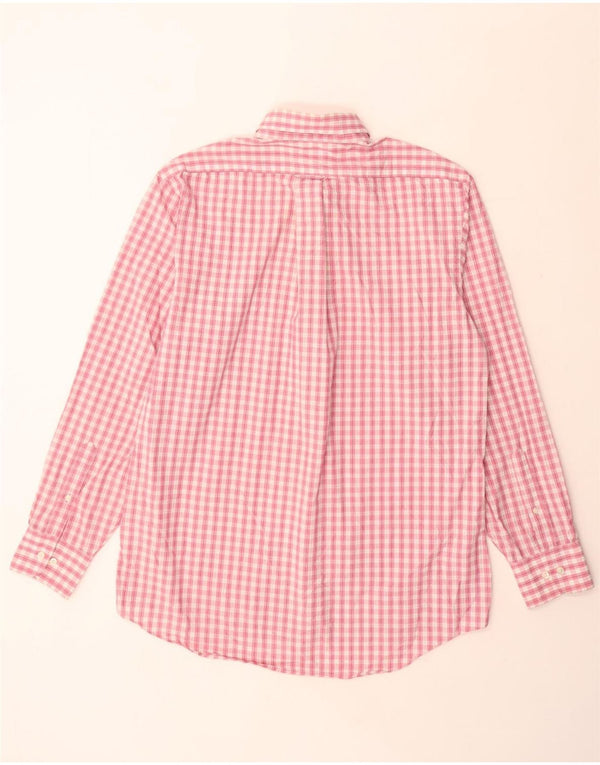 Camicia IZOD da uomo vestibilità regolare taglia 15 1/2 cotone a quadri rosa medio