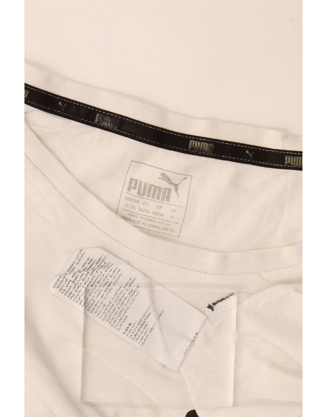 PUMA Mens Graphic T-Shirt Top XL White Cotton