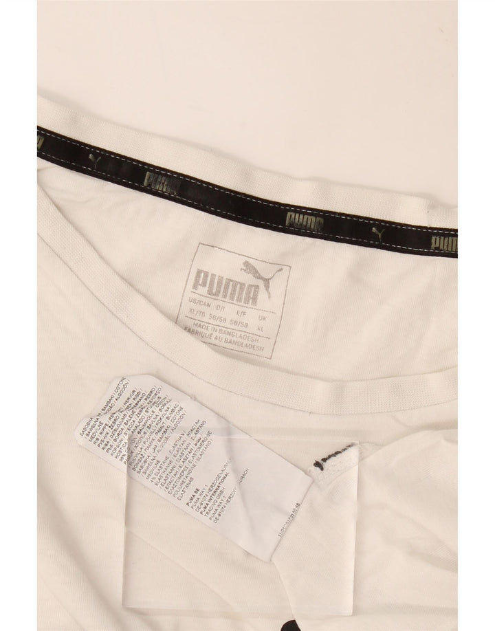 PUMA Mens Graphic T-Shirt Top XL White Cotton