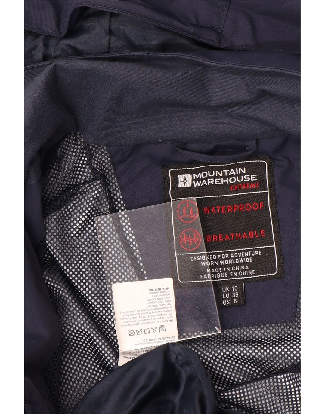 Impermeabile con cappuccio da donna Mountain Warehouse UK 10 Small Nylon blu navy