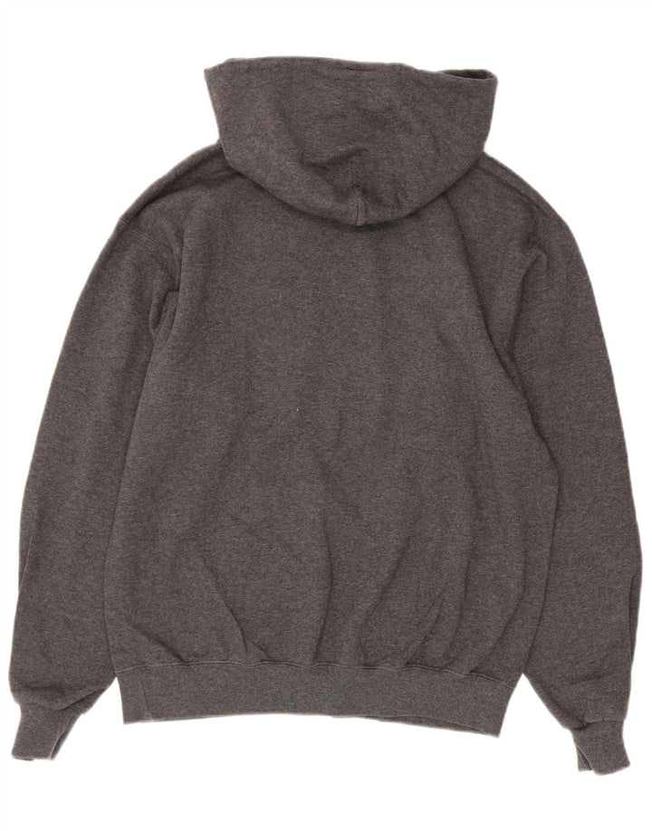 Maglione con cappuccio grafico da uomo Champion in cotone grigio medio