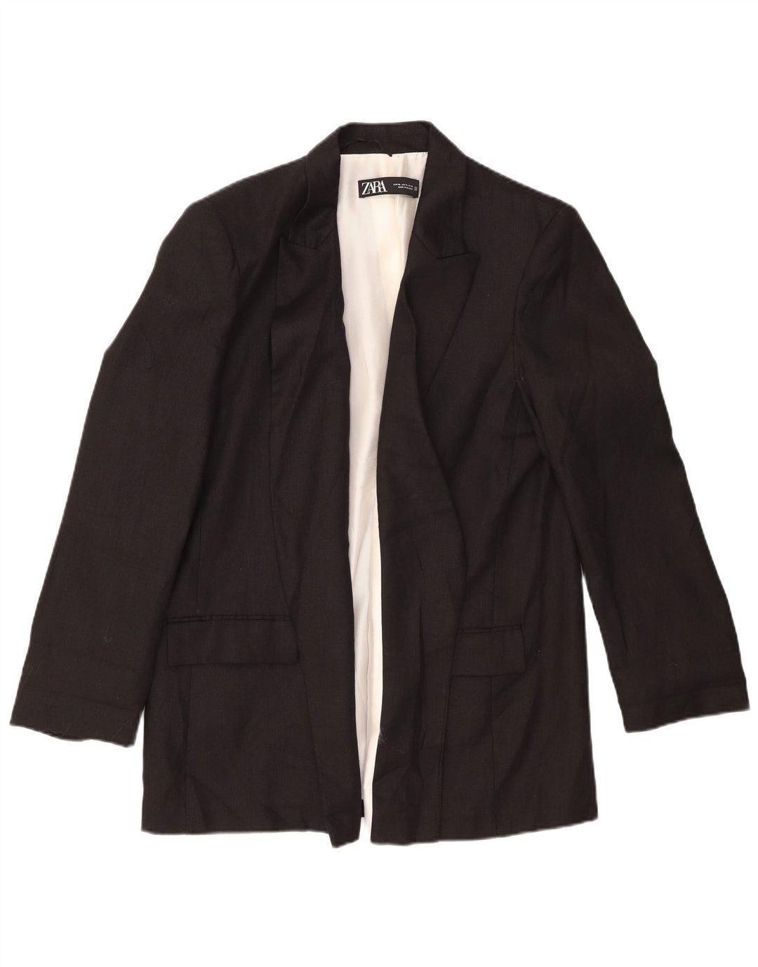 Giacca blazer aperta da donna Zara UK 18 XL lino nero