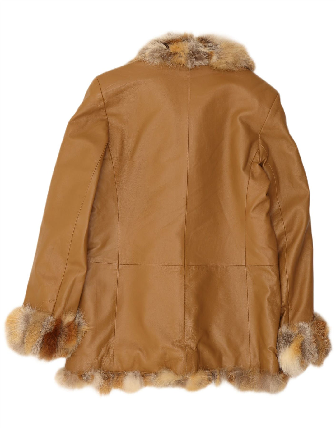 Giacca in pelle vintage da donna UK 14 Marrone medio