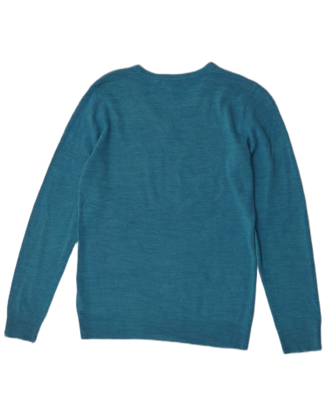 Maglione da uomo Marks & Spencer con scollo a V piccolo turchese chiazzato