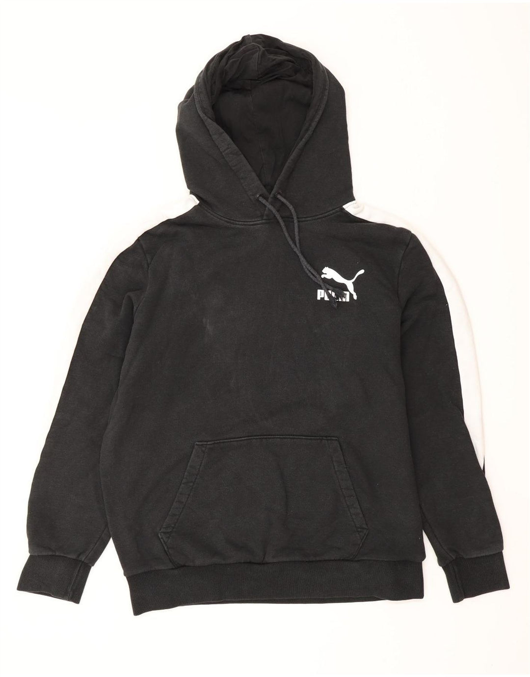 Felpa con cappuccio da uomo PUMA in cotone color block medio nero