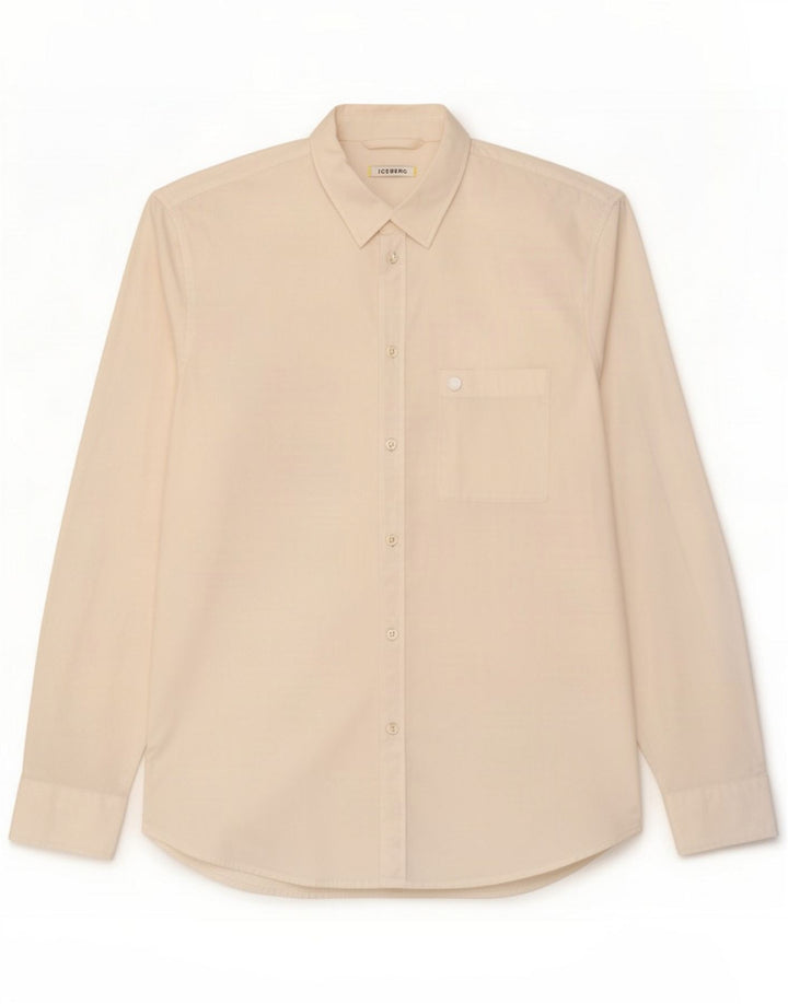 Camicia da uomo Iceberg XL in cotone bianco Classic