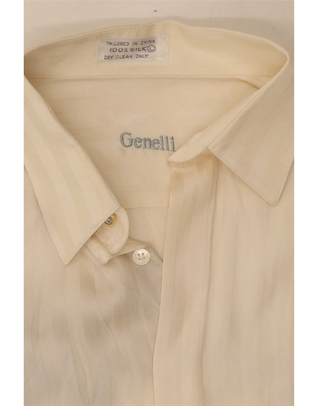 Camicetta da donna Genelli UK 16 Seta a righe grandi bianco sporco