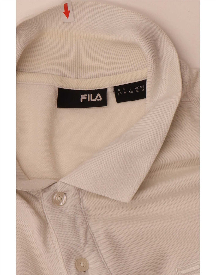 Polo da uomo Fila in cotone bianco medio
