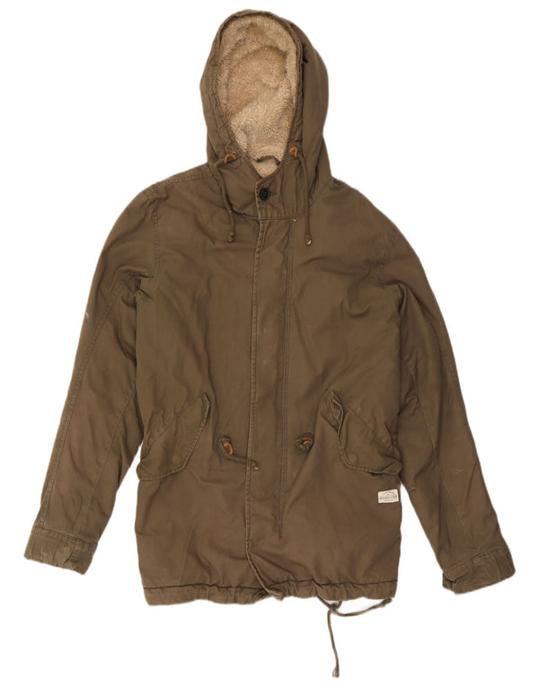 Giacca Parka con cappuccio da uomo Quiksilver UK 36 Small Khaki Cotton