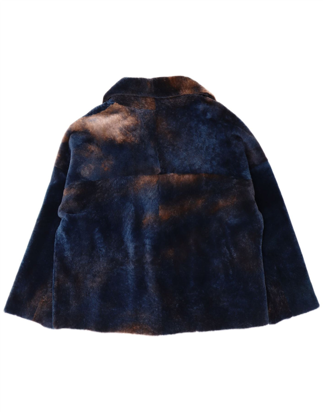 Giacca in pelliccia oversize da donna VINTAGE IT 50 XL Pelle di agnello blu navy