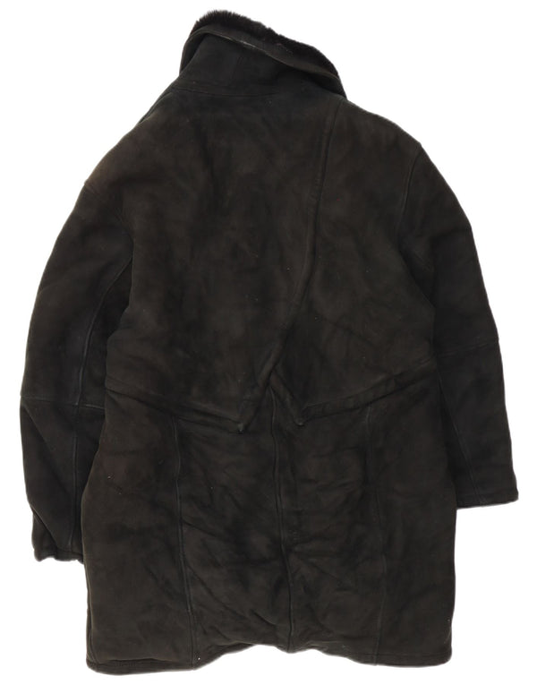 Cappotto oversize in shearling vintage da donna IT 46 Grande shearling nero