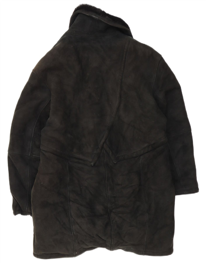 Cappotto oversize in shearling vintage da donna IT 46 Grande shearling nero