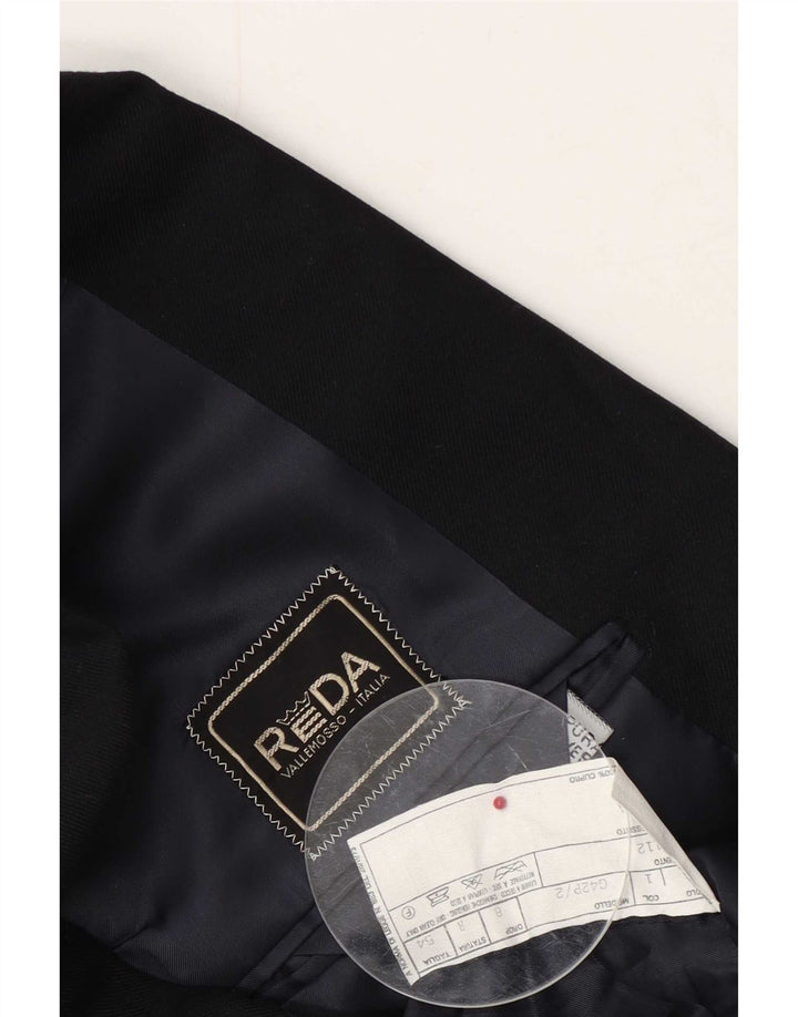 Reda Giacca blazer doppiopetto da uomo IT 54 2XL Lana vergine blu navy