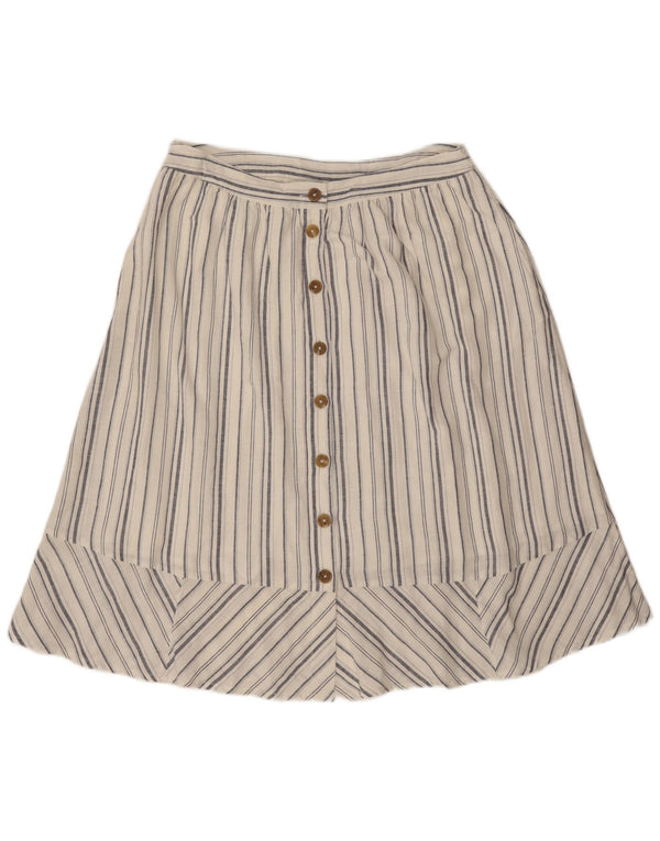 Gonna a trapezio da donna Fat Face UK 14 Large W32 Viscosa a righe bianche