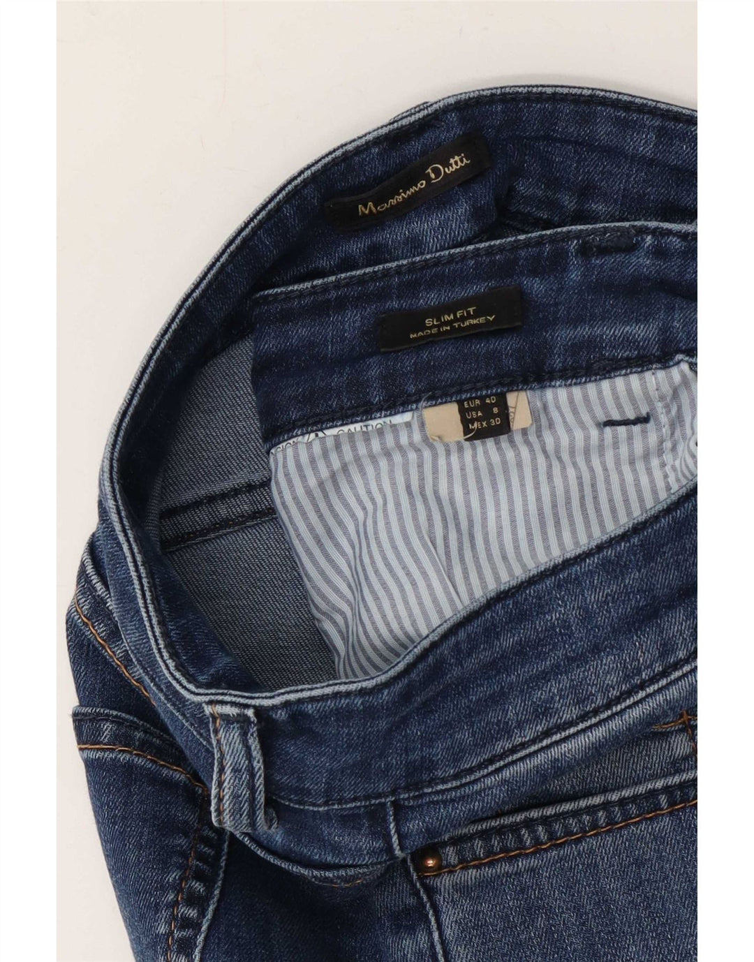 Massimo Dutti Jeans slim da donna EU 40 Medio W30 L31 Blu