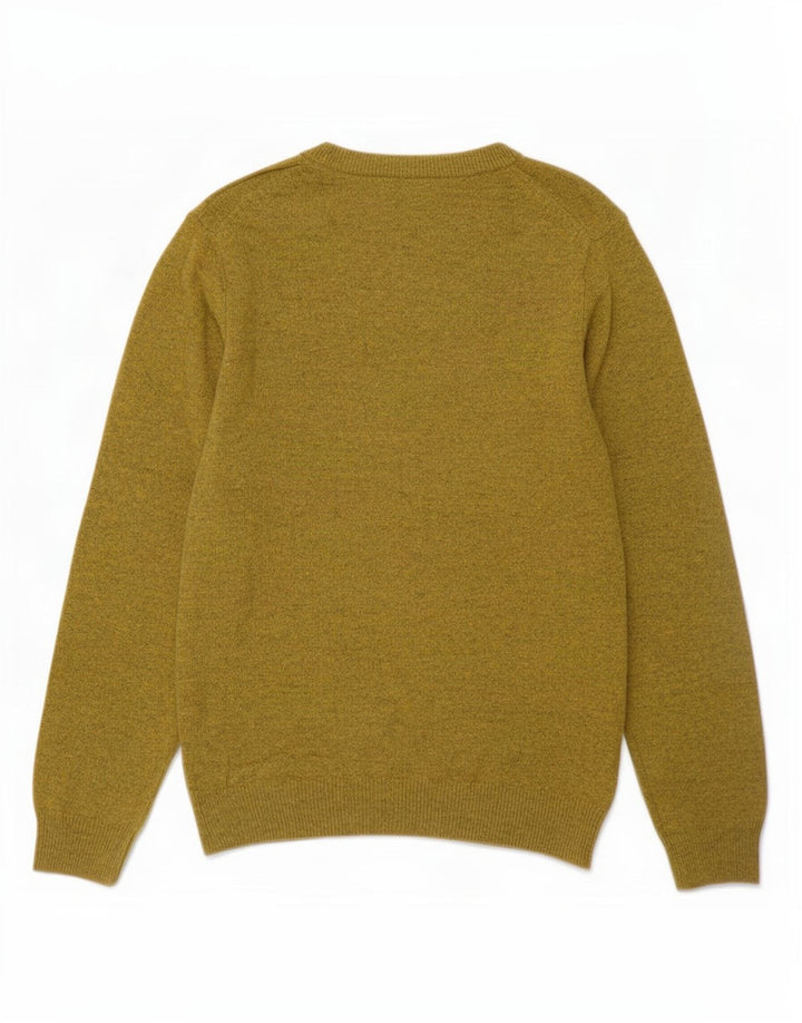 Maglione maglione girocollo da uomo Marks & Spencer in lana screziata gialla media