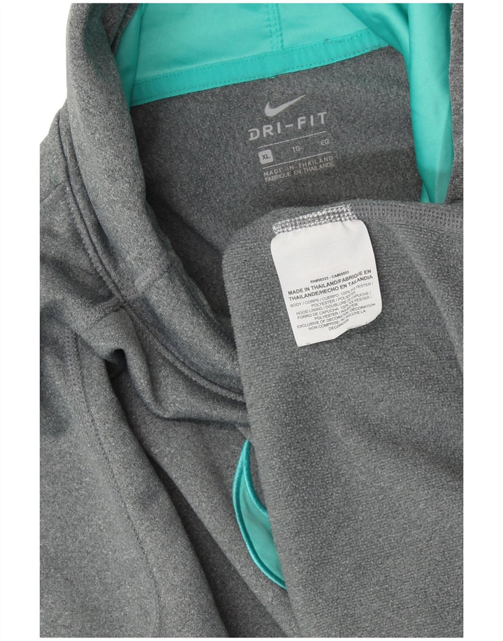 Felpa con cappuccio grafica NIKE da donna UK 18 XL poliestere grigio