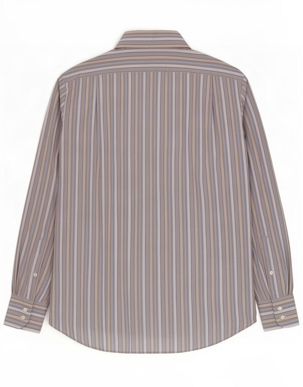 Basile Camicia da uomo taglia 40 15 Cotone a righe blu medio Classico