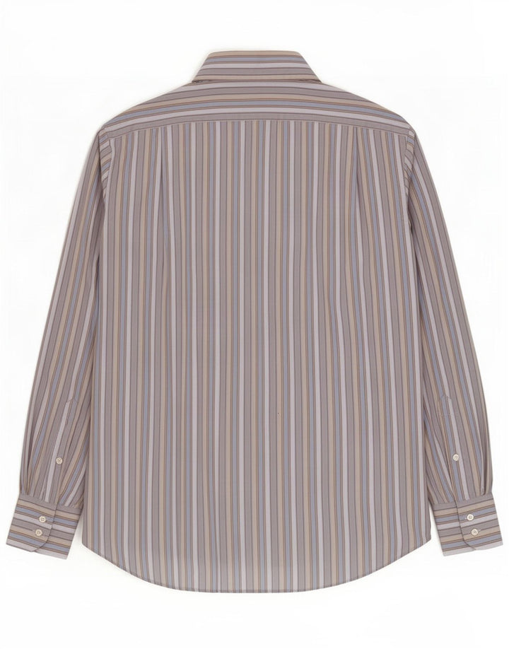 Basile Camicia da uomo taglia 40 15 Cotone a righe blu medio Classico