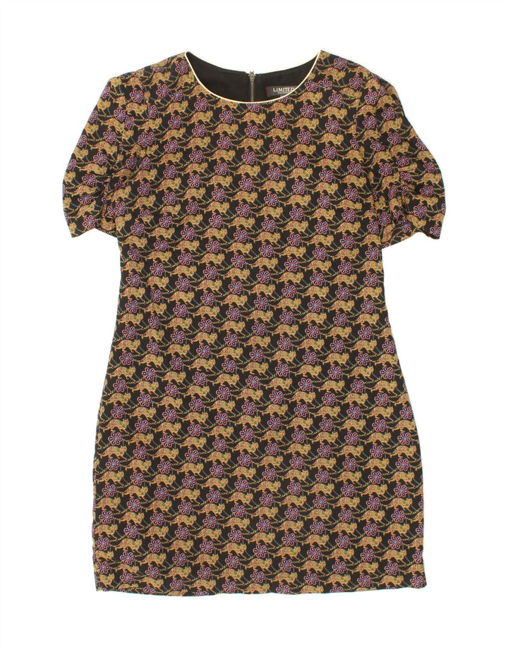 THE LIMITED Womens Sheath Dress UK 14 Medium  Black Animal Print Polyester Vintage The limited and Second-Hand The limited from Messina Hembry 